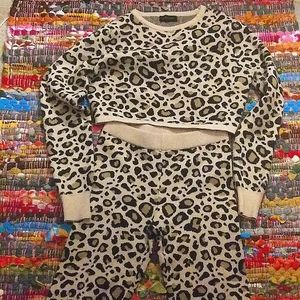 Small Cheetah Print Sweat Suit